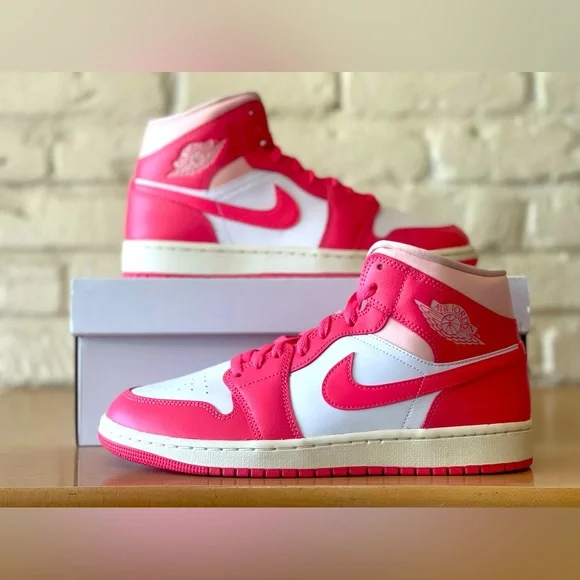 Nike | Shoes | Nike Air Jordan Mid Strawberries And Cream Pink 